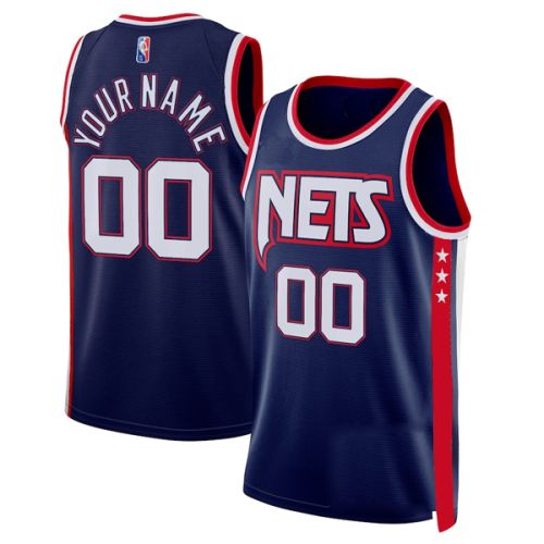 Brooklyn  Nets Custom Authentic Style T22 Navy Blue  Jersey 