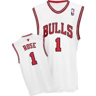 Chicago Bulls Custom Authentic Style Home Jersey White #1 Derrick Rose