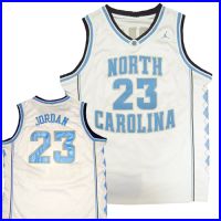 North Carolina Tar Heels  Authentic Style Jersey White #23 Michael Jordan