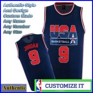 Michael Jordan 1992 Dream Team Authentic Style Blue Basketball Jersey 