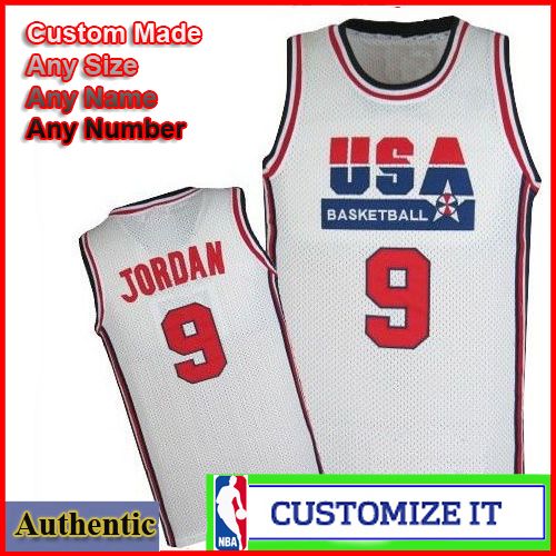 Michael Jordan 1992 Dream Team Authentic Style White Gold Basketball Jersey  