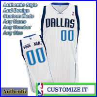 Dallas Mavericks Custom Authentic Style Home Jersey White