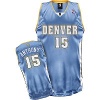 Denver Nuggets Authentic Style Road Jersey Blue #15 Carmelo Anthony