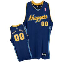 Denver Nuggets Blue Custom Authentic Style Road Jersey 