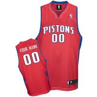 Detroit Pistons Custom Authentic Style Alternate Jersey Red