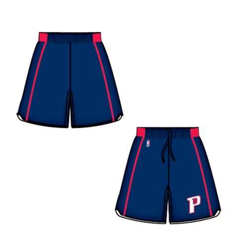 Mens Detriot Pistons Alt Blue Authentic Style On-Court Shorts