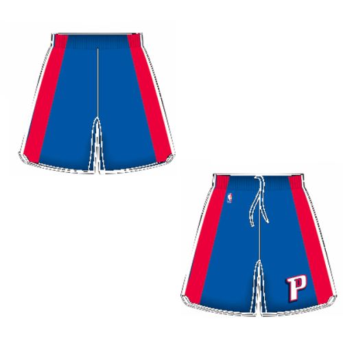 Mens Detriot Pistons Road Blue Authentic Style On-Court Shorts