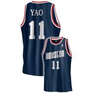 Yao Ming #11 Houston Rockets Authentic Style Alt Blue Basketball Jersey