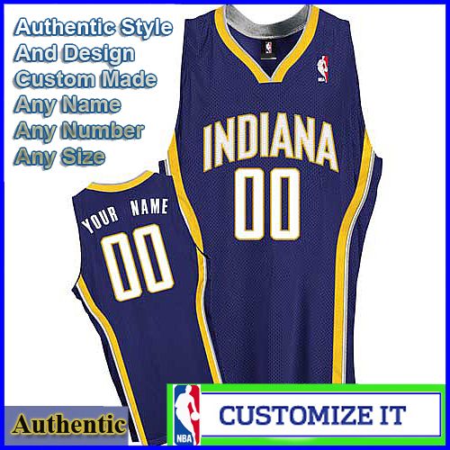 Indiana Pacers Custom Authentic Style Road Jersey Blue