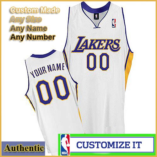 Los Angeles Lakers Custom Authentic Style Alternate Jersey White