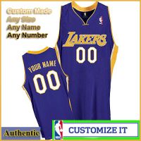 Los Angeles Lakers Custom Authentic Style Road Jersey Purple