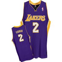 LA Lakers Authentic Style Road Jersey Purple #2 Derek Fisher