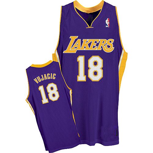 LA Lakers Authentic Style Road Jersey Purple #18 Sasha Vujacic