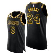  Los Angeles Lakers #8 #24 Kobe Bryant Black Mamba Black Gold Jersey 