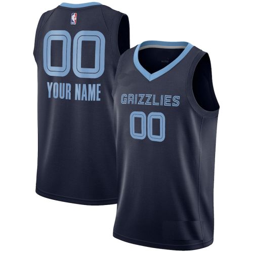 Memphis Grizzlies Custom Authentic Style Away T21 Navy Blue  Jersey