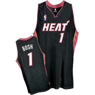 Miami Heat Authentic Style Road Jersey Black #1 Chris Bosh