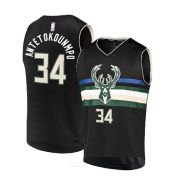 Milwaukee Bucks Custom Authentic Style Alternate Black Jersey 