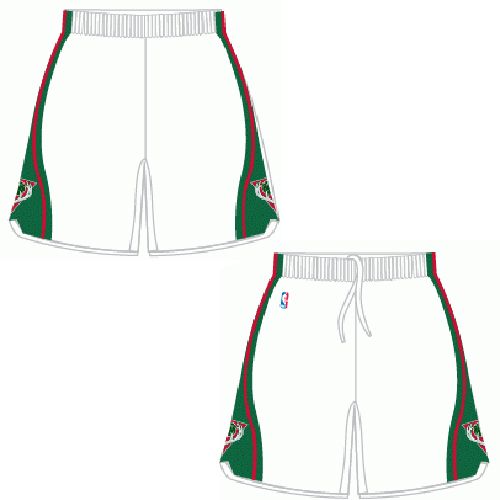 Mens Milwaukee Bucks Home White Authentic Style On-Court Shorts