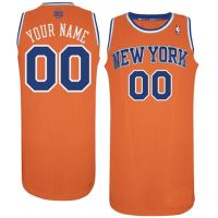 New York  Knicks Orange Custom Authentic Style Alternate Jersey