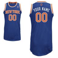 New York Knicks Blue Custom Authentic Style Road Jersey