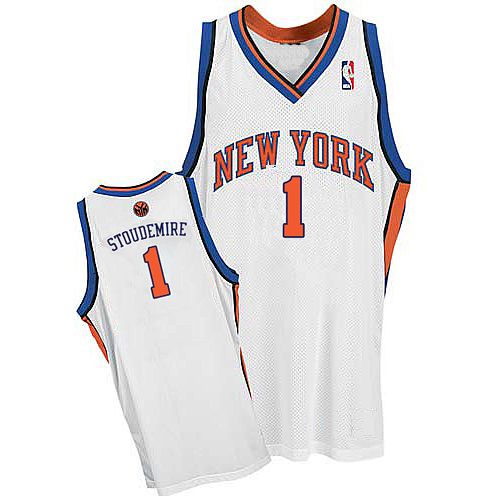 New York Knicks Authentic Style Road Jersey Blue #1 Amar'e Stoudemire