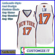 NY New York Knicks Authentic Style Home Jersey White 17 Jeremy Lin