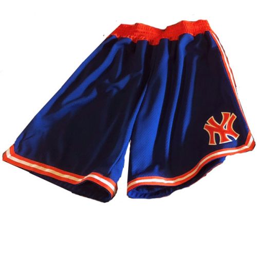 Mens New York Knicks Throwback Royal Blue Authentic Style Shorts