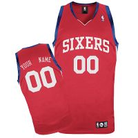 Philadelphia 76ers Custom Authentic Road Style Jersey Red