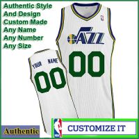 Utah Jazz Custom Authentic Style Classic  Home Jersey White