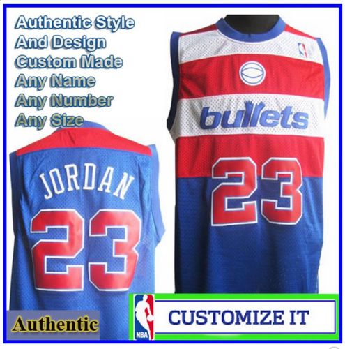 Washington Bullets Throwback Basketball Jersey Blue #23 Michael Jordan