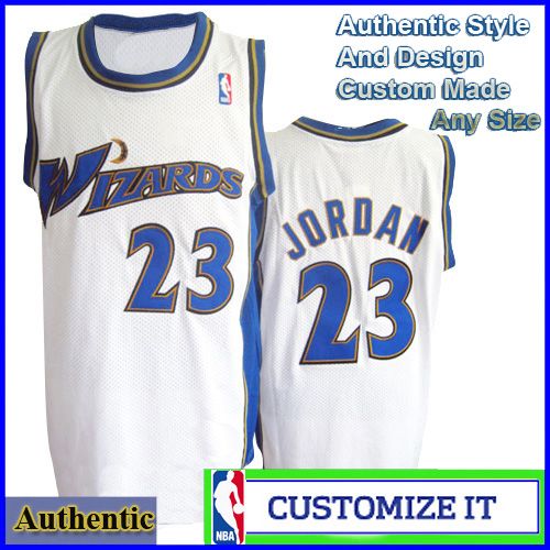 Washington Wizards Basketball  Jersey White #23 Michael Jordan