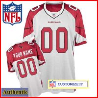 Arizona Cardinals RBK Style Authentic White Ladies Jersey (Customized or Blank)