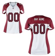 Nike Style Women's Arizona Cardinals Customized Away White Jersey (Any Name Number)