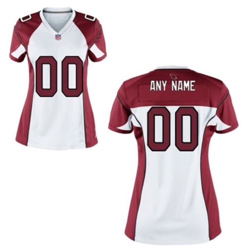 Nike Style Women's Arizona Cardinals Customized Away White Jersey (Any Name Number)