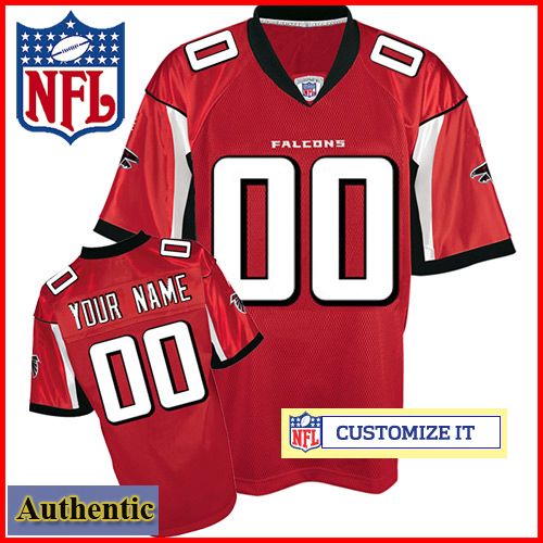 Atlanta Falcons Women's  RBK Style Authentic Home Red Jersey Customized