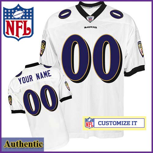 Baltimore Ravens RBK Style Authentic White Youth Jersey