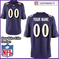 Baltimore Ravens Nike Elite Style Team Color Purple Jersey (Pick A Name)
