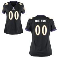 Nike Style Women's Baltimore Ravens Customized Alternate Black Jersey (Any Name Number)