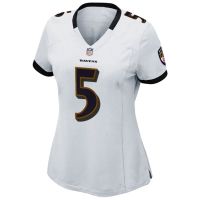 Nike Style Women's Baltimore Ravens Customized Away White Jersey (Any Name Number)