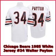 Chicago Bears Authentic Style Throwback White Jersey #34 Walter Payton