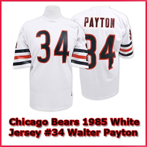 Chicago Bears Authentic Style Throwback White Jersey #34 Walter Payton