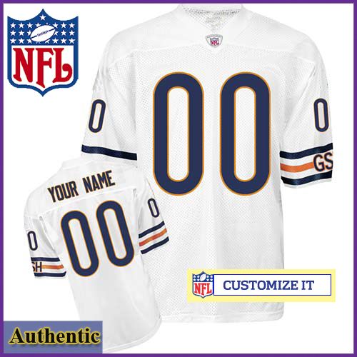 Chicago Bears RBK Style Authentic White Jersey (Pick A Player)