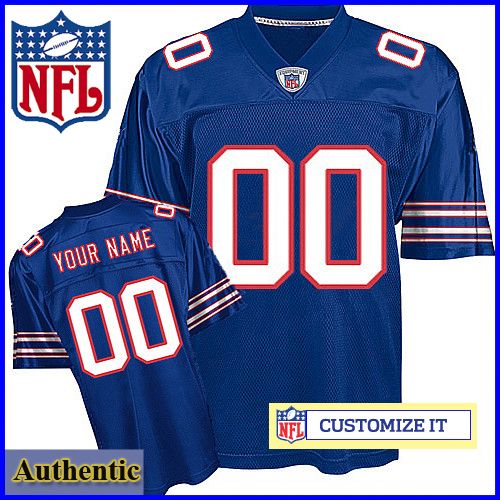 Buffalo Bills RBK Style Authentic Alt Royal Blue Jersey (Pick A Player)