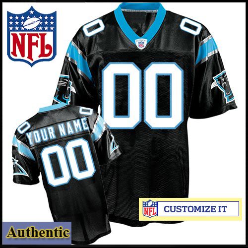 Carolina Panthers RBK Style Authentic Black Home Jersey (Pick A Player)