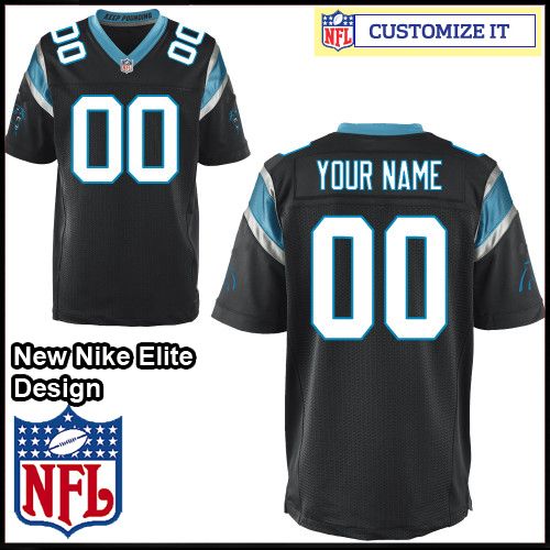 Carolina Panthers Nike Elite Style Team Color Black Jersey (Pick A Name)