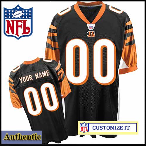 Cincinnati Bengals RBK Style Authentic Home Black Jersey (Pick A Player)