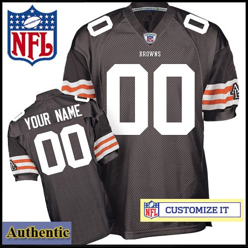 Cleveland Browns Women's RBK Style Authentic Home Brown Jersey Customized