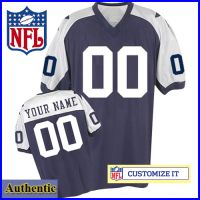 Dallas Cowboys Customized Authentic Throwback Navy White Jersey (Pick A Player)