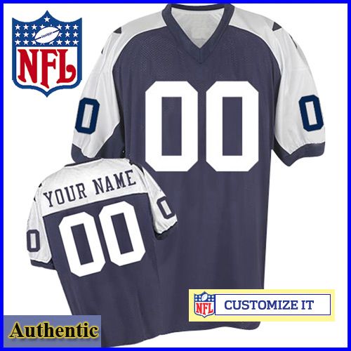 Dallas Cowboys Womens  Authentic Throwback Navy Silver Jersey Customized