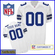 Dallas Cowboys RBK Style  Authentic White Jersey (Pick A Player)